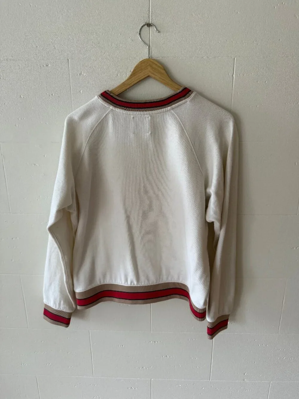 Little Moon Aritzia | Retro Stripe White Casual Sweatshirt | Medium - Picture 8 of 9